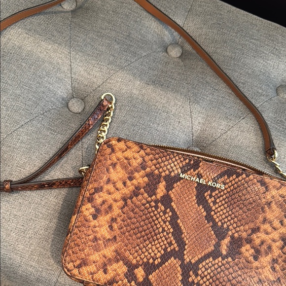 Michael Kors Brown Snake Print Women's Bag - Picture 2 of 5